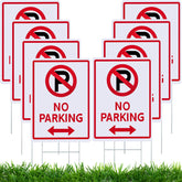 Kigley front view of eight no parking signs showing visibility benefit