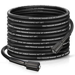 KiloSton front view of 50FT hose packaging showing length and fittings benefit