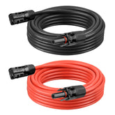 Kimbluth front view of packaged red and black 20ft solar cables showing professional finish and durability