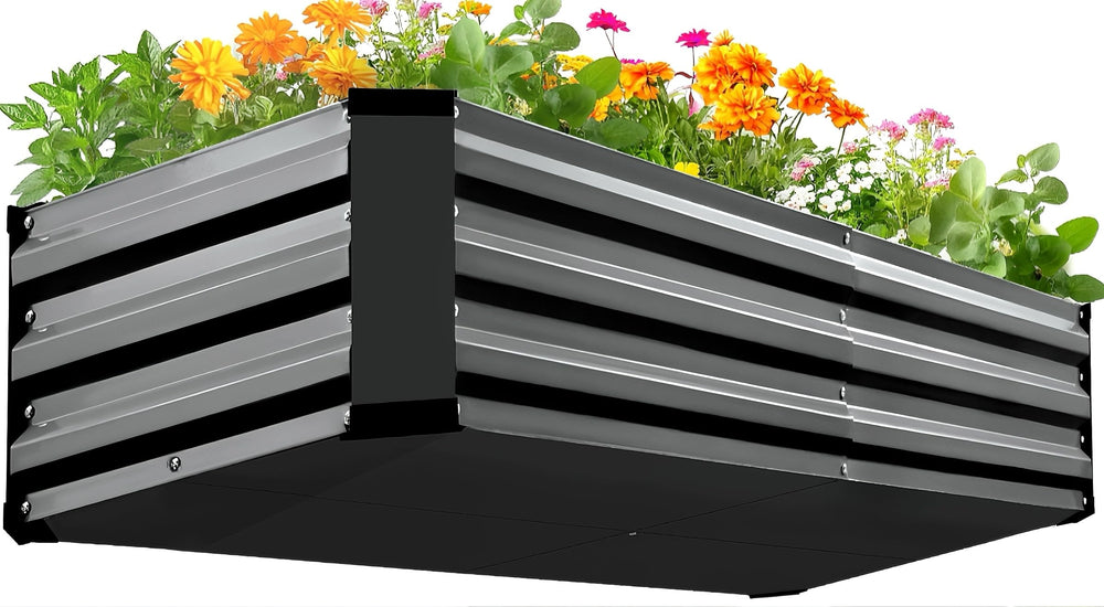KING BIRD front view of galvanized planter showing sturdy build and portability
