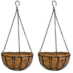 Kingbuy front view of both metal hanging baskets showing finished look