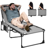 KingCamp open lounge chair front view showing stable seating and comfort