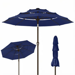 Kingdura front view showing full 10ft navy canopy for generous shade