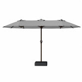Kingdura front view showing full double-sided rectangle canopy and broad shade benefit