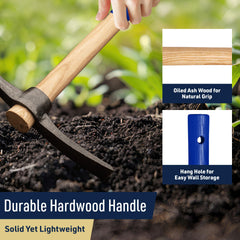 Kings County Tools in use by gardener squatting for precise soil work