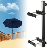 KINGSHANHAI front view of black deck-mount umbrella holder showing secure clamp benefit