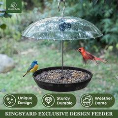 Kingsyard clear dome close-up showing adjustable height for bird access
