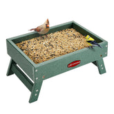 Kingsyard front view of elevated tray showing stable feeding platform benefit