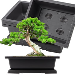 KINJOEK front view of 14-inch rectangular bonsai pot showing shape and capacity