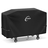 Kipiea front view on 28-inch hooded griddle showing full protection benefit