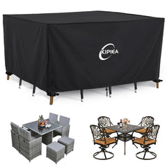 Kipiea front view cover protecting table and chairs, keeps furniture dry