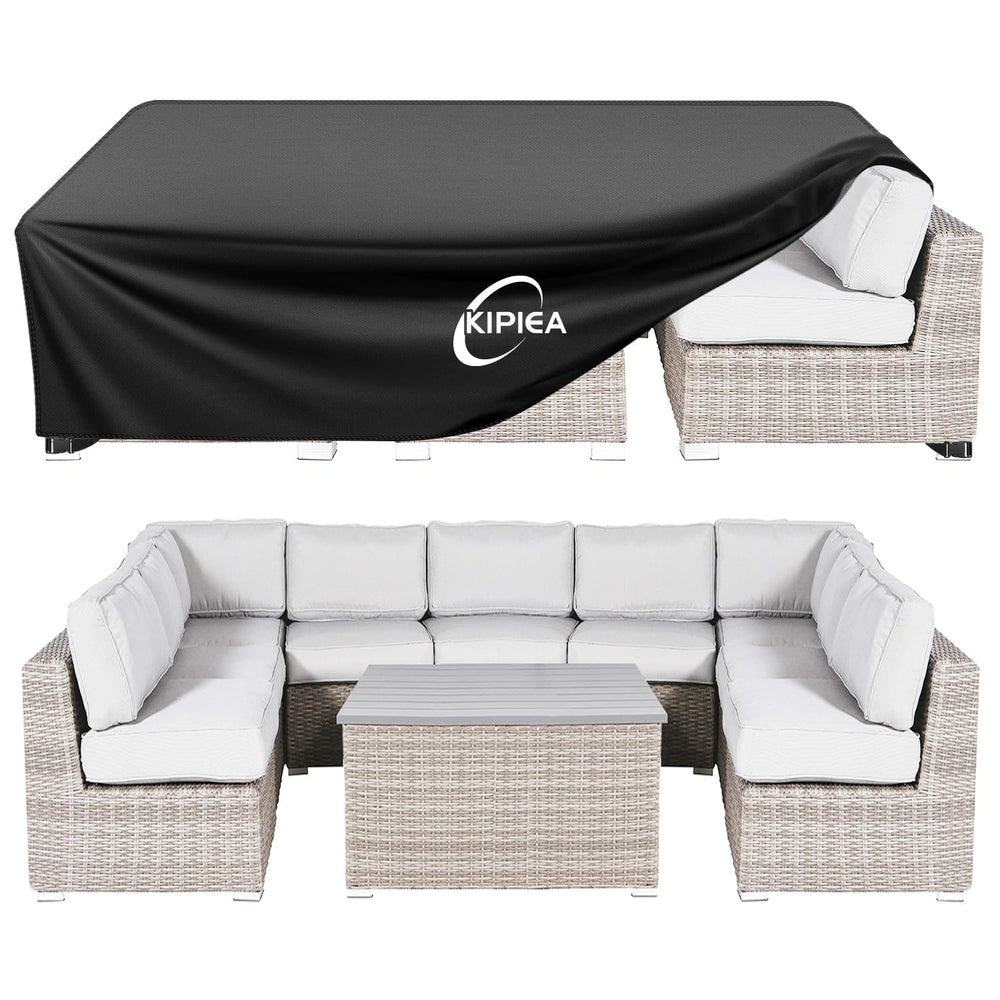 Kipiea front view of full covered patio set showing full protection