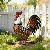 Kircust rooster front view showing colorful hand-painted finish and curb appeal