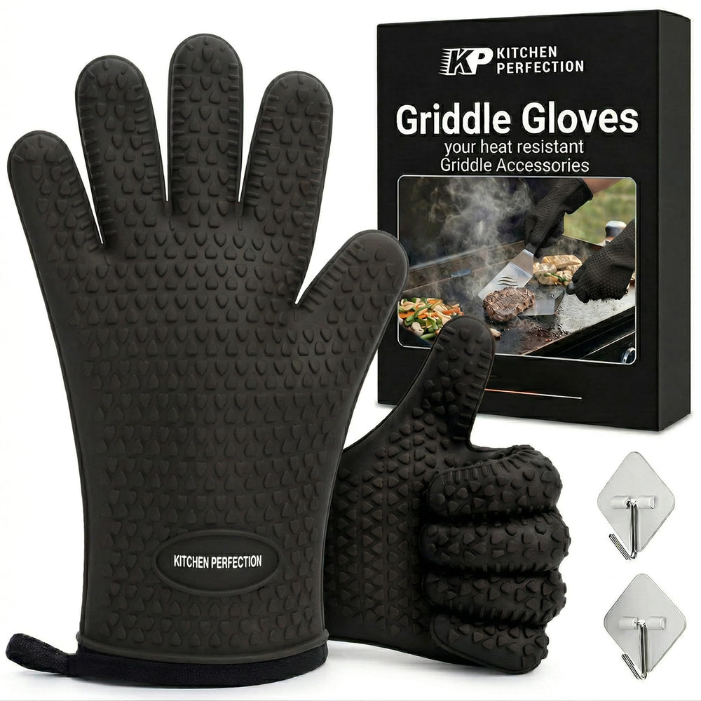 Kitchen Perfection front view of gloves showing full protection and confident cooking