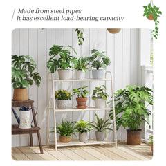 Kitsanery top shelf loaded with potted plants demonstrating organized display benefit