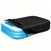KJX front view of rectangle pool cover showing snug fit and protection