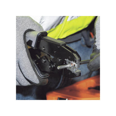 Klein Tools ratcheting crimper compressing an MC4-style pin for consistent electrical contact
