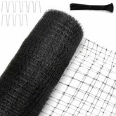KLEWEE front view of 13x50 ft garden netting showing full product kit benefit
