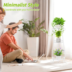 KMOTASUO plant stand in window with trailing plants maximizing light exposure
