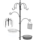 Kodope front view feeding station showing six hooks and black finish, great for attracting birds