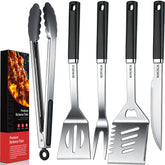 KOGIGA front view of complete 5-piece set showing durable stainless finish and organized layout