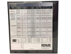 Kohler kit components laid out showing air filter oil spark plugs and fuel filter for quick service