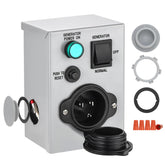 Kohree front panel inlet box showing NEMA 5-15P for safe generator hookup