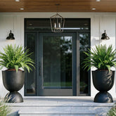 KOL front view black urn planter showing elegant silhouette and curb appeal