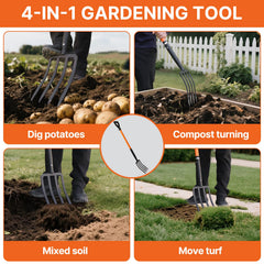 KOLEIYA fork in use turning compost efficiently for faster decomposition