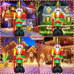 KOOY nutcracker glowing with LED lights to brighten evening yards