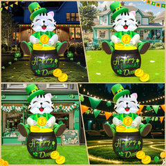KOOY close-up of leprechaun hat and cat face highlighting playful design