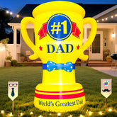 KOOY front view of 5ft inflatable trophy showing celebratory impact