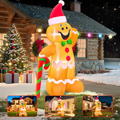 KOOY gingerbread lit at night with LEDs providing bright festive glow