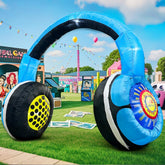 KOOY front view inflatable headphones archway creating a retro party entrance