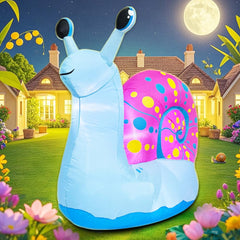 KOOY front view of 5ft snail inflatable showing colorful design and curb appeal