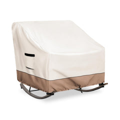 Krismile front view beige cover protecting chair from weather and debris