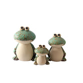 KSZNZB frog family front view showing cute trio and instant garden charm