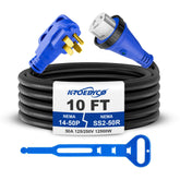 KTOEBYCO front plug and receptacle showing secure connection and safer power transfer