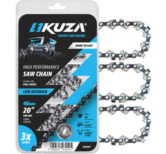KUZA chainsaw chain front packaging showing model and fit for quick identification and purchase