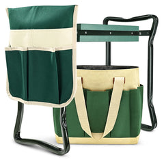 KVR front view folded bench showing compact portability and sturdy frame