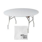 Kwik-Covers front packaging showing five white fitted covers and included napkins, easy party prep