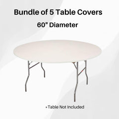 Kwik-Covers fitted on a 60-inch round table showing secure fit and neat appearance
