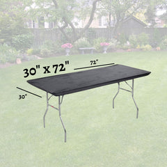 Kwik-Covers fitted on a 6ft table showing tidy event-ready surface