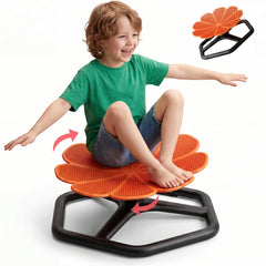KYZDZQ front view of orange flower seat showing playful design and support