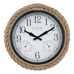La Crosse Technology Rowan front view showing nautical rope frame and clear dial