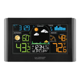 La Crosse Technology front display showing colorful forecast and time for quick planning