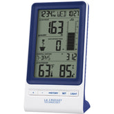 La Crosse Technology indoor console front view showing rainfall and climate readouts for easy monitoring