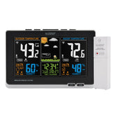 La Crosse Technology front console showing color forecast and readings for quick planning