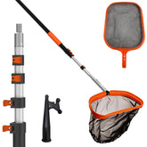 LAANPOLE front view of complete skimmer kit showing all components and storage benefit