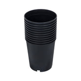 labworkauto front view of black nursery pot showing shape and size benefits